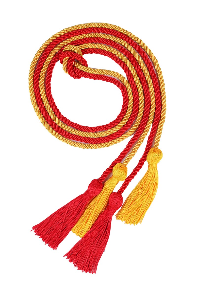UIALECG Double Graduation Honor Cords - Red and Gold,68" Long - Image 1
